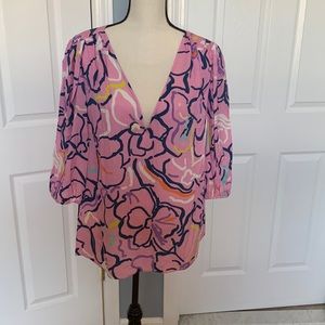 🌼TANYA TAYLOR PAINTED SILK BLOUSE🌼